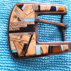 Sterling silver 4 piece gorgeous all natural inlaid stones made by navajo artist